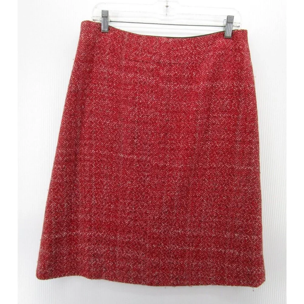 Escada Skirt 12 Wrap A-Line Full Zip Virgin Wool Blend Knit Career 42 - Picture 5 of 8